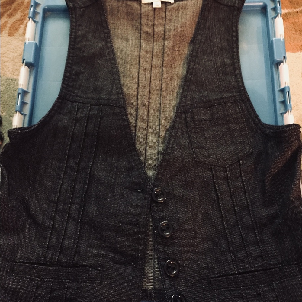 Dark jean vest